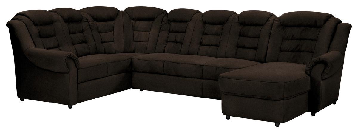 Wohnlandschaft Boston Braun Chenille - Schwarz/Braun, KONVENTIONELL, Textil (216/333/165cm) - Livetastic