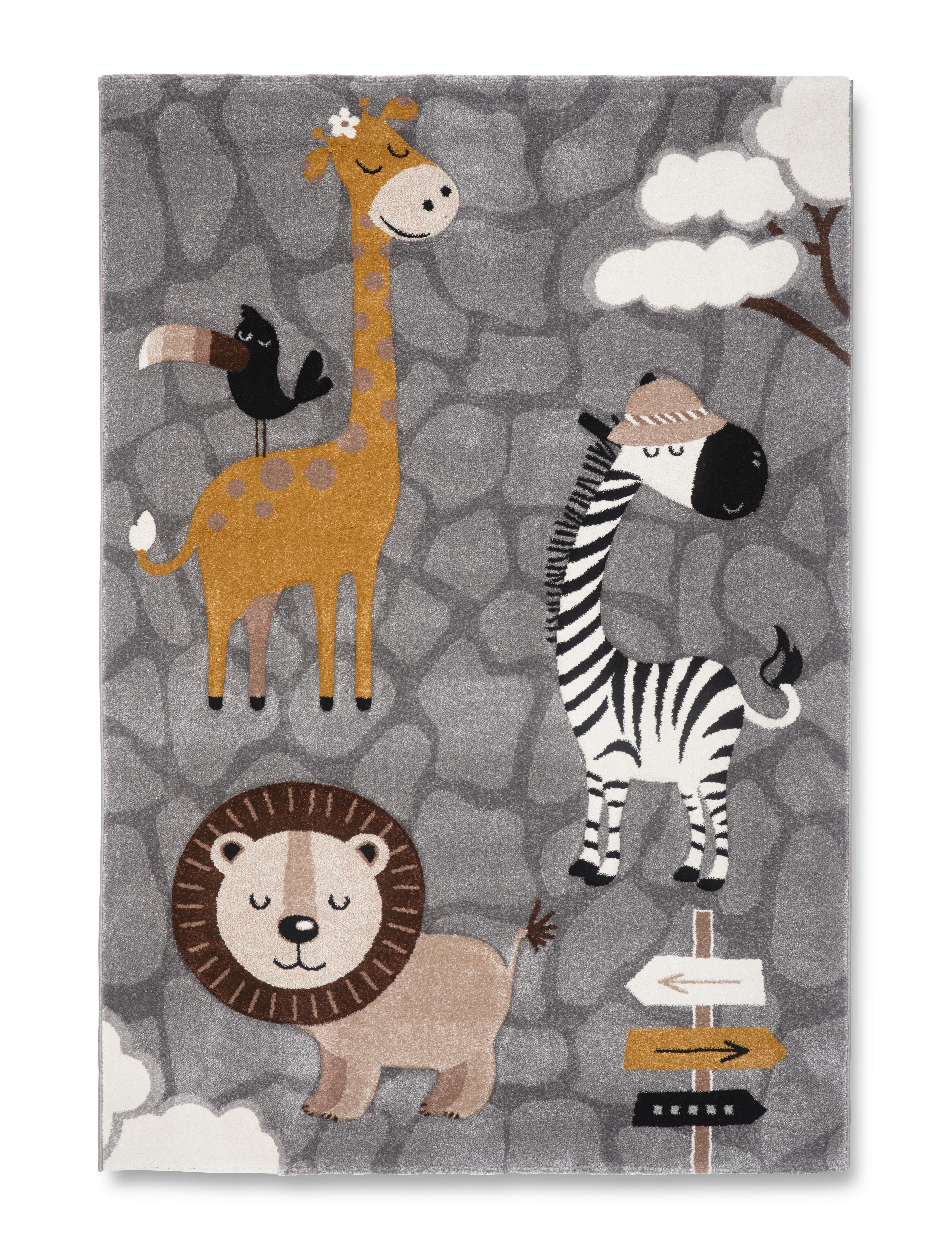 DĚTSKÝ KOBEREC ZOO 2, 160/230cm, šedá - šedá, Konvenční, textil (160/230cm) - Mömax