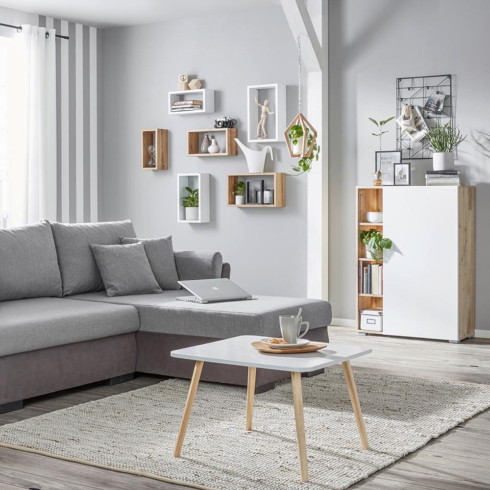 KONFERENČNÝ STOLÍK ANOUK *CENOVÝ TRHÁK* - biela/farba borovice, Modern, drevo/kompozitné drevo (60/40/60cm) - Based