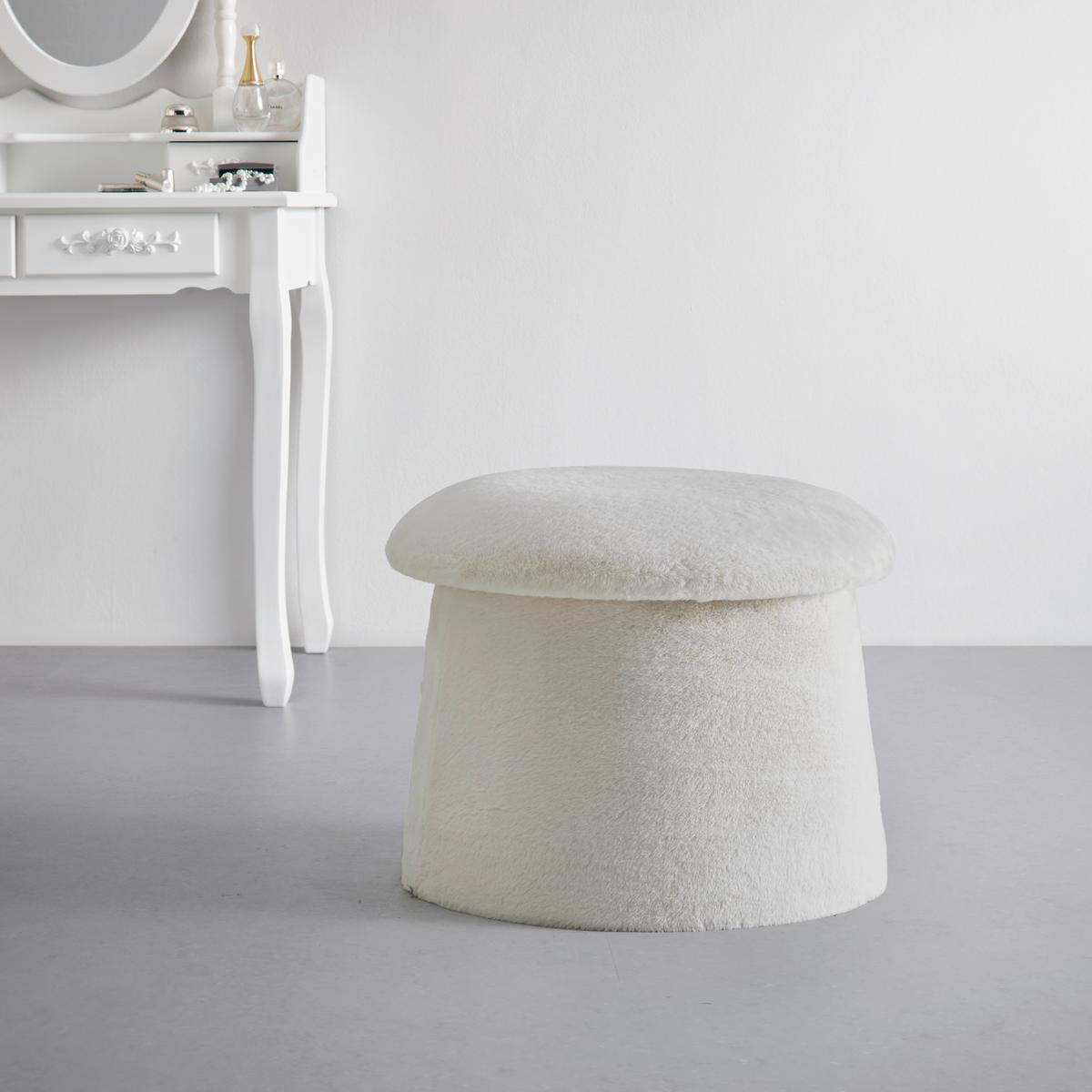 Taburet FUNGI -TREND- - taupe, Romantik / Landhaus, kompozitné drevo/textil (51/39/51cm) - Premium Living