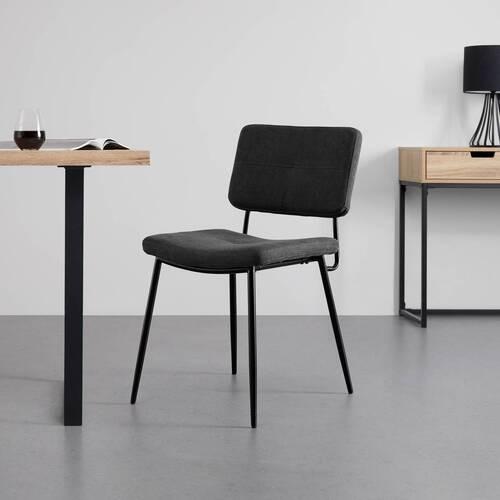 Stolička NETA tmavosivá - čierna/tmavosivá, Modern, kov/drevo (45/82/59cm) - Bessagi Home