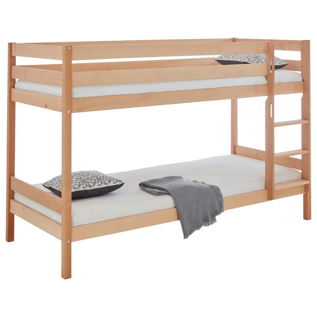 Etagenbett Lupo 2 Natur Buche Massiv mit Absturzsicherung