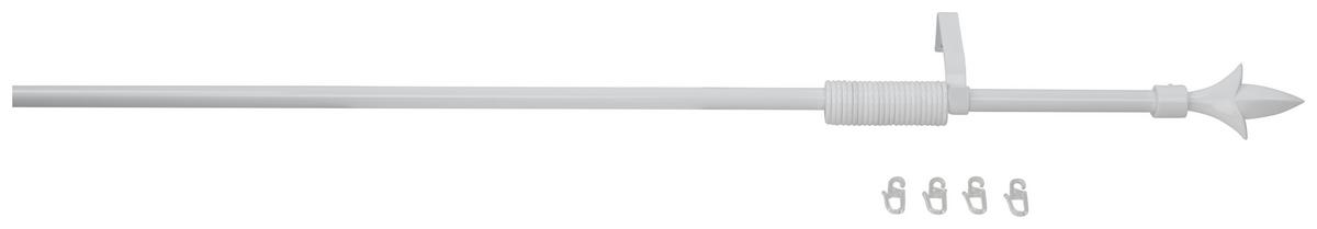 Rundstangengarnitur 1-Lfg Paul Weiß L: 130-240 cm - Weiß, KONVENTIONELL, Metall (130-240cm) - Ondega