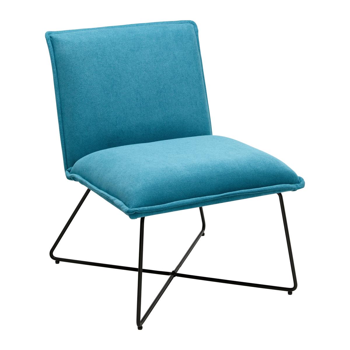 Kreslo FILIP tyrkis - tyrkysová, Modern, kov/drevo (63/82/69cm) - Bessagi Home