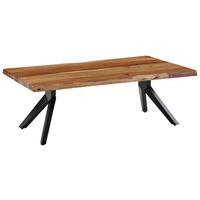 Konferenční stolek akácie - černá/přírodní barvy, Konvenční, kov/dřevo (115/64/37cm) - MID.YOU