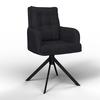 Stolička s podrúčkami MARIETTA, čierna - čierna, Modern, kov/drevo (60/92/67cm) - Bessagi Home