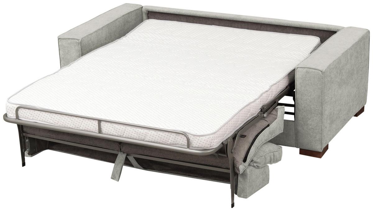 Schlafsofa Texas Hellgrau Webstoff, B: 203 cm - Dunkelbraun/Hellgrau, Design, Textil (203/85/99cm) - MID.YOU