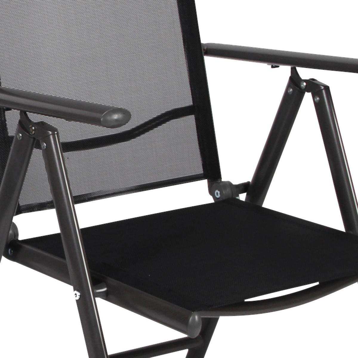 Gartenstuhl-Set Klappbar Aluminium, Textil - Anthrazit, Basics, Textil/Metall (56/105/65cm) - MID.YOU