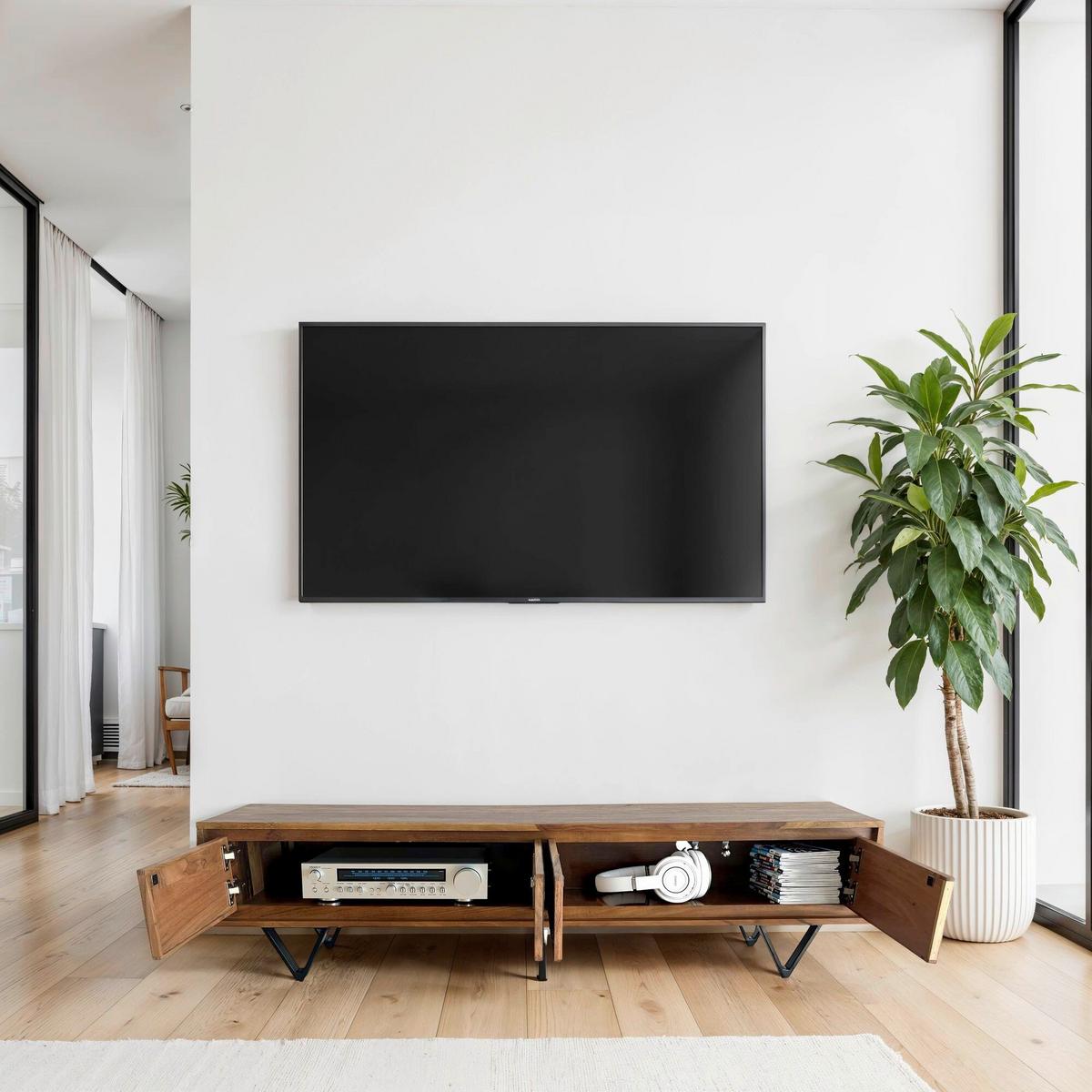 Lowboard Sheeshamfarben B: 160cm - Sheeshamfarben/Multicolor, Natur, Holz (160/40/35cm) - Livetastic