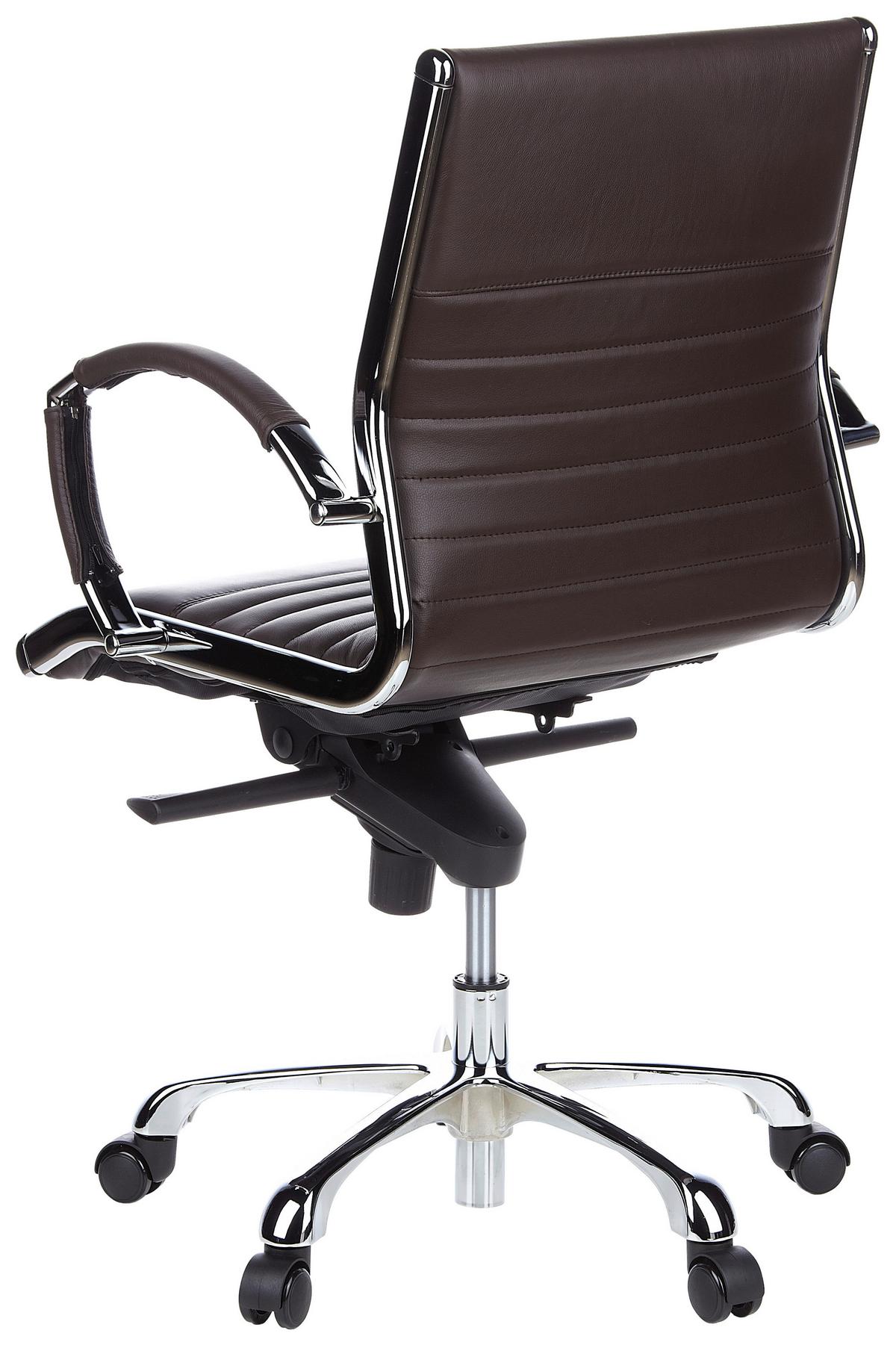Drehstuhl Parma 10 Dunkelbraun - Chromfarben/Dunkelbraun, MODERN, Leder/Kunststoff (60/111/50cm) - MID.YOU