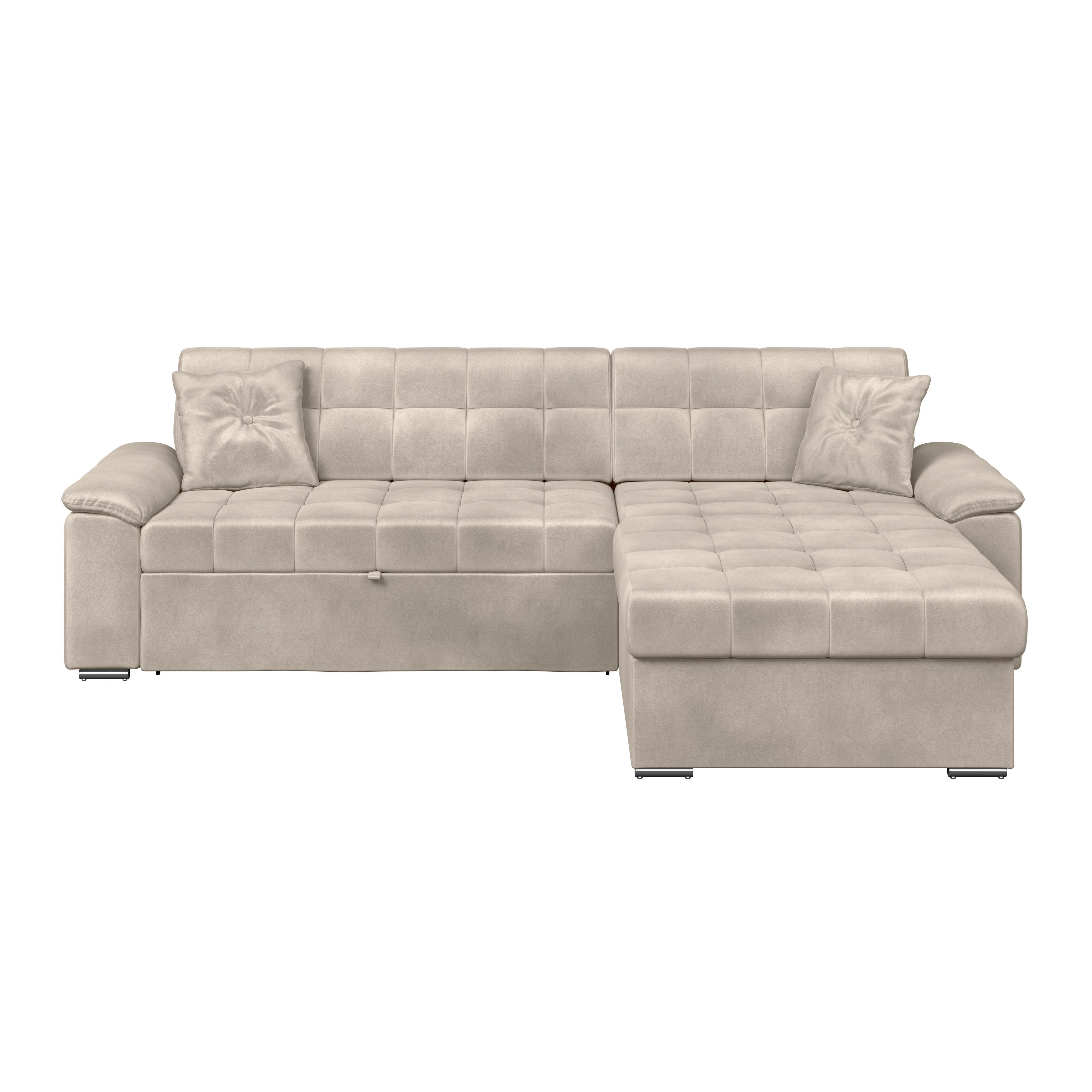 Ecksofa Bali grau, 257x167cm - Beige, Trend, Textil (257/167cm) - Livetastic