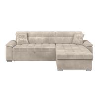 Ecksofa Bali grau, 257x167cm - Beige, Trend, Textil (257/167cm) - Livetastic