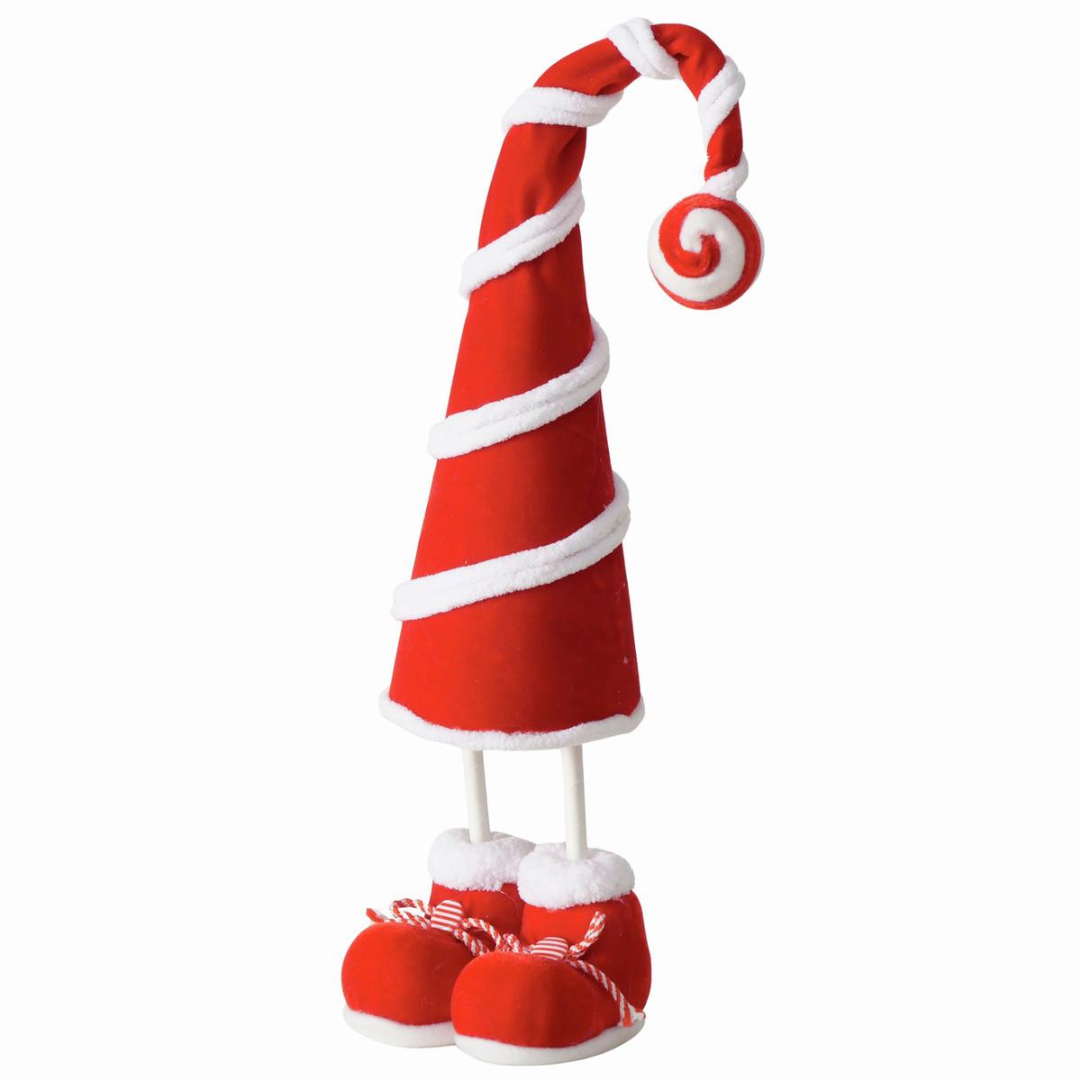 Karácsonyi Figura Santino - piros/fehér, Basics, műanyag/textil (15/11,5/42cm)