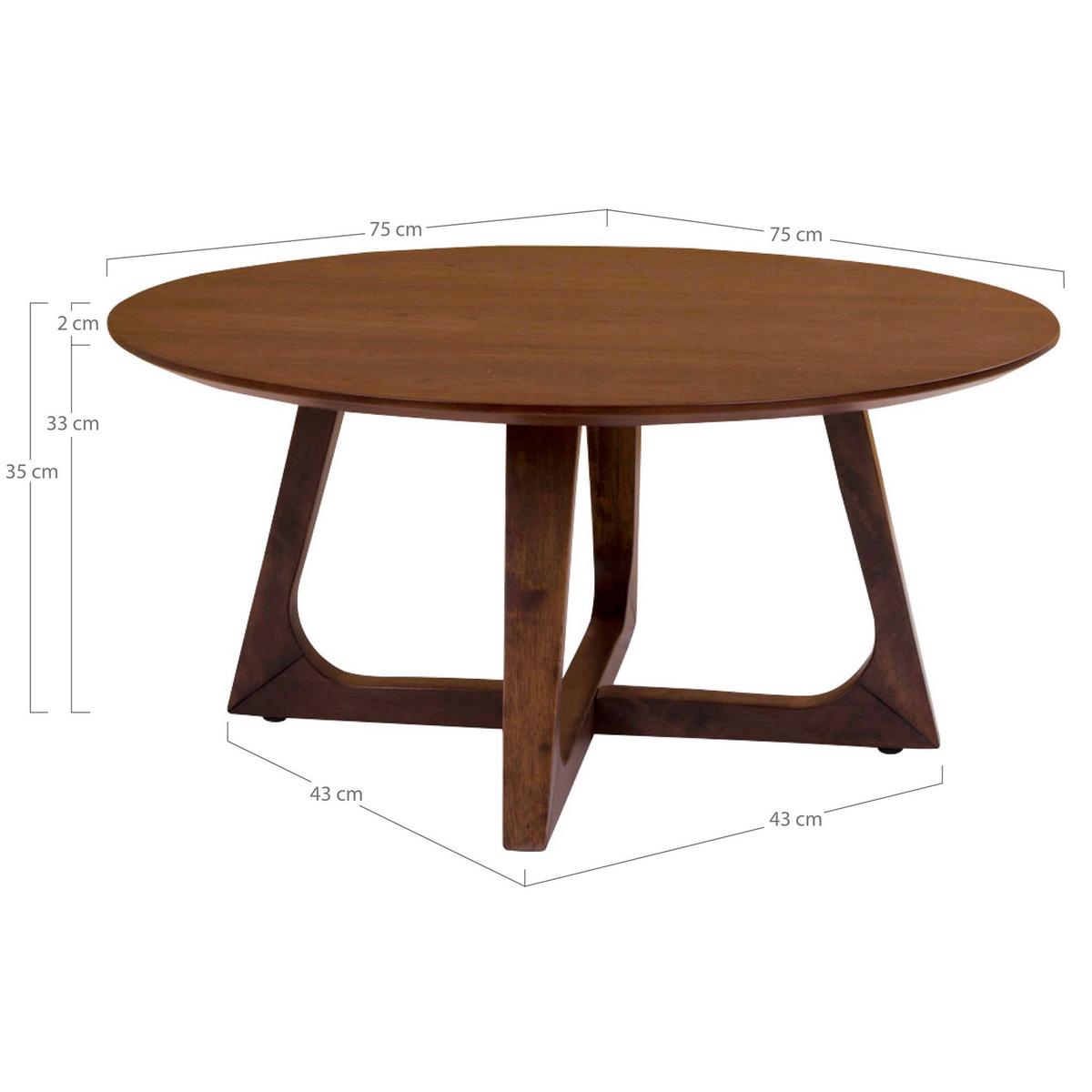 Couchtisch Hellerup Walnussfarben B: 75cm - Walnussfarben, Design, Holzwerkstoff (75/75/36cm) - MID.YOU