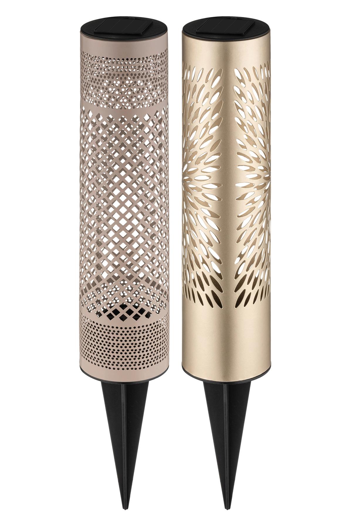 Solarleuchte Demi - Goldfarben/Schwarz, Basics, Kunststoff/Metall (8,5/50/8,5cm) - Homezone