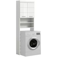 Waschmaschinenschrank Scout Weiß Hg  B: 63 cm - Weiß Hochglanz/Schwarz, MODERN, Holzwerkstoff (63/191/24cm) - MID.YOU