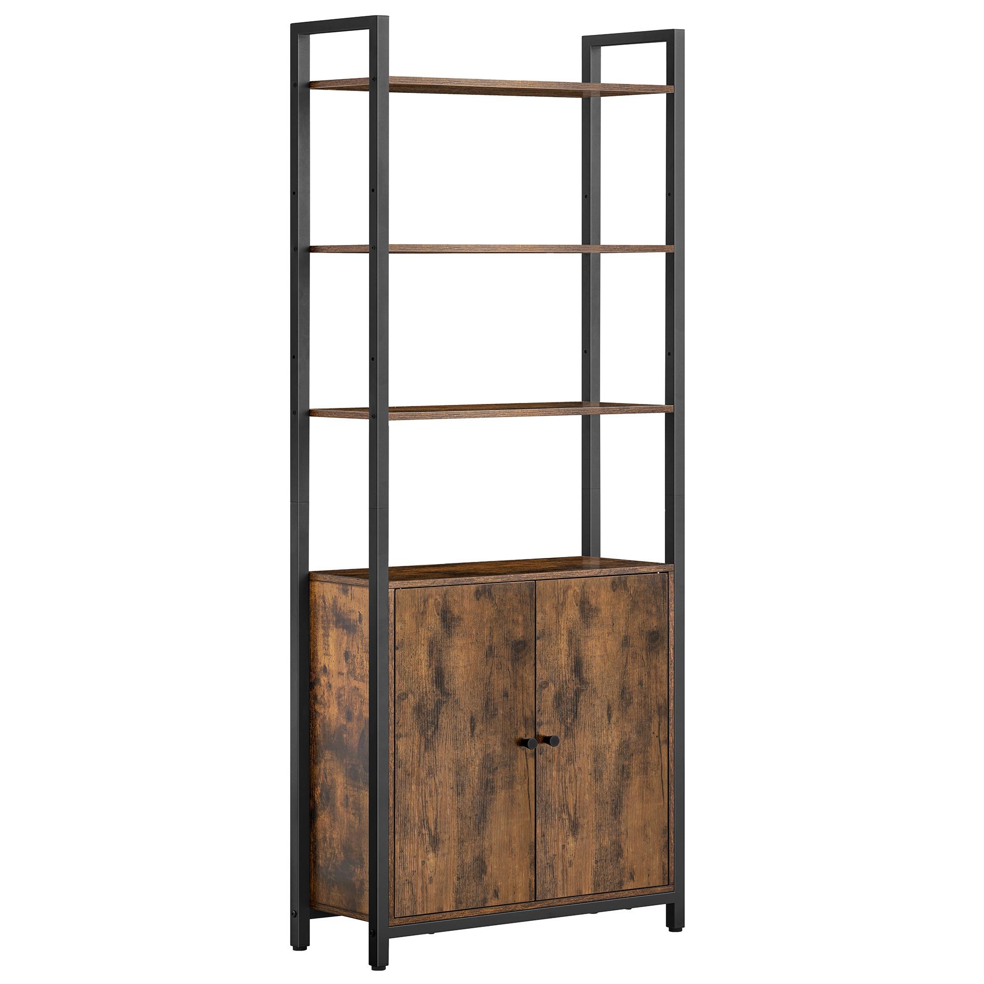 Regal Bookshelf - Schwarz/Braun, MODERN, Holzwerkstoff/Metall (60/159,5/24cm) - MID.YOU