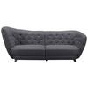 Big Sofa mit Echtem Rücken Retro B: 256 cm Dunkelblau - Chromfarben/Dunkelblau, MODERN, Textil (256/85/115cm) - MID.YOU