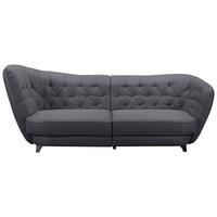 Big Sofa mit Echtem Rücken Retro B: 256 cm Dunkelblau - Chromfarben/Dunkelblau, MODERN, Textil (256/85/115cm) - MID.YOU
