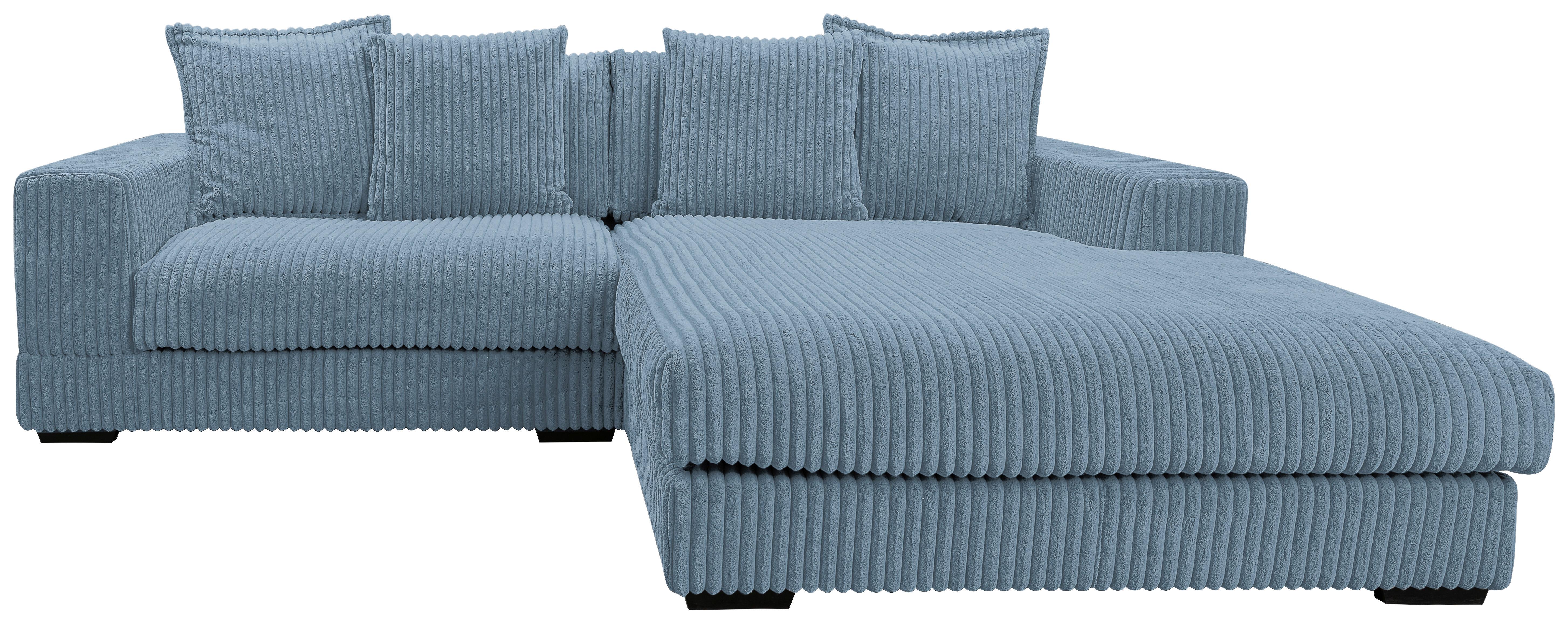 Ecksofa Funny - Schwarz/Hellblau, Design, Textil (285/195cm) - MID.YOU