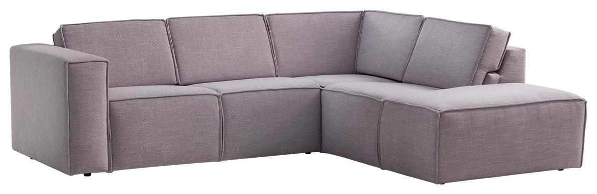 Ecksofa Dice Grau 275x220 cm - Schwarz/Grau, MODERN, Textil (275/220cm) - Trendmanufaktur