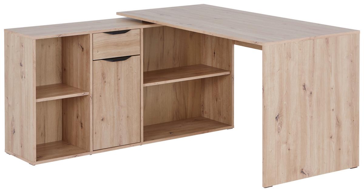 Schreibtisch Mx 195 - Eiche Artisan/Weiß, MODERN, Holzwerkstoff (136,8/74,2/135cm)