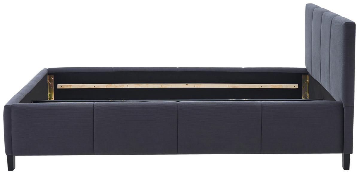 Čalúnená posteľ CRAZY 140x200 cm, tmavosivá - čierna/prírodná farba, Modern, kov/drevo (140/200cm) - Based