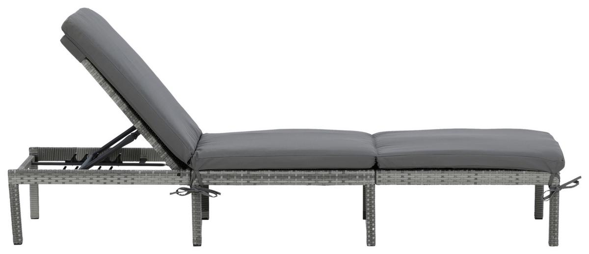 Sonnenliege Bilbao Kunststoffgeflecht - Grau, KONVENTIONELL, Kunststoff/Textil (59/84/198cm) - Gardenson