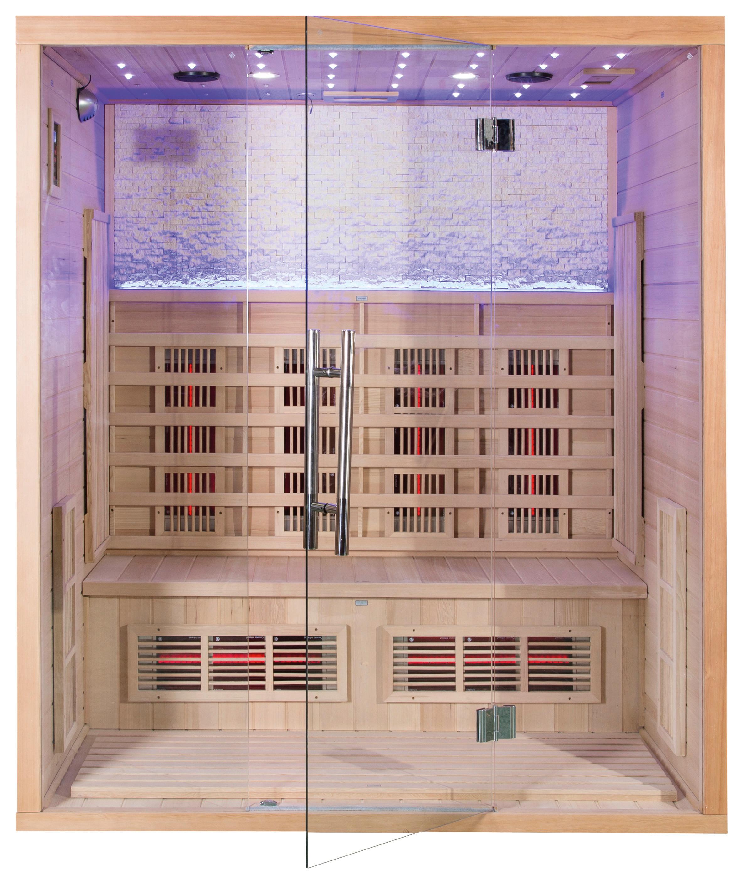 Infrarotkabine 4 Personen 175x200x120cm Bergen - Naturfarben, MODERN, Holz (175/200/120cm)
