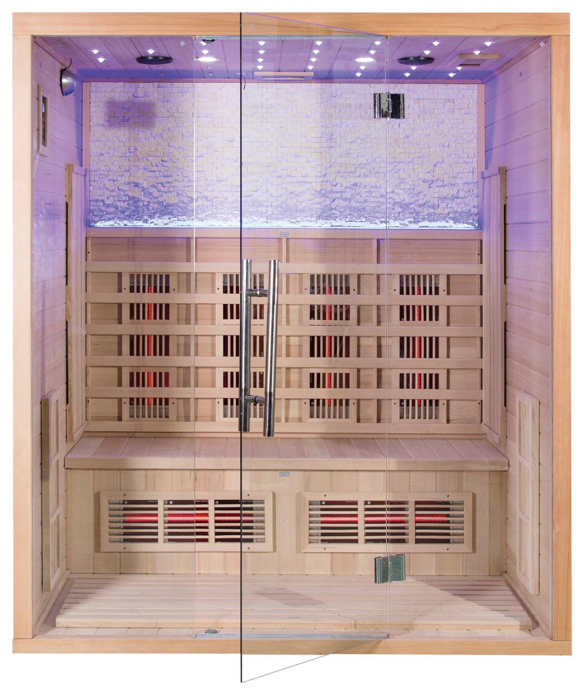 Infrarotkabine 4 Personen 175x200x120cm Bergen - Naturfarben, MODERN, Holz (175/200/120cm)