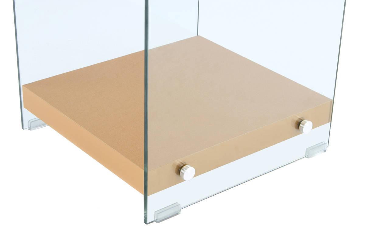 Beistelltisch mit Ablage Elementary Goldfarben - Klar/Goldfarben, Basics, Glas/Holzwerkstoff (35/35/45cm) - Kayoom