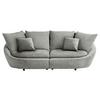 Bigsofa Maui B: 237 Cm Grau/hellgrau Chenille - Hellgrau/Schwarz, MODERN, Textil (237/87/131cm) - Trendmanufaktur