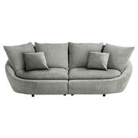 Bigsofa Maui B: 237 Cm Grau/hellgrau Chenille - Hellgrau/Schwarz, MODERN, Textil (237/87/131cm) - Trendmanufaktur