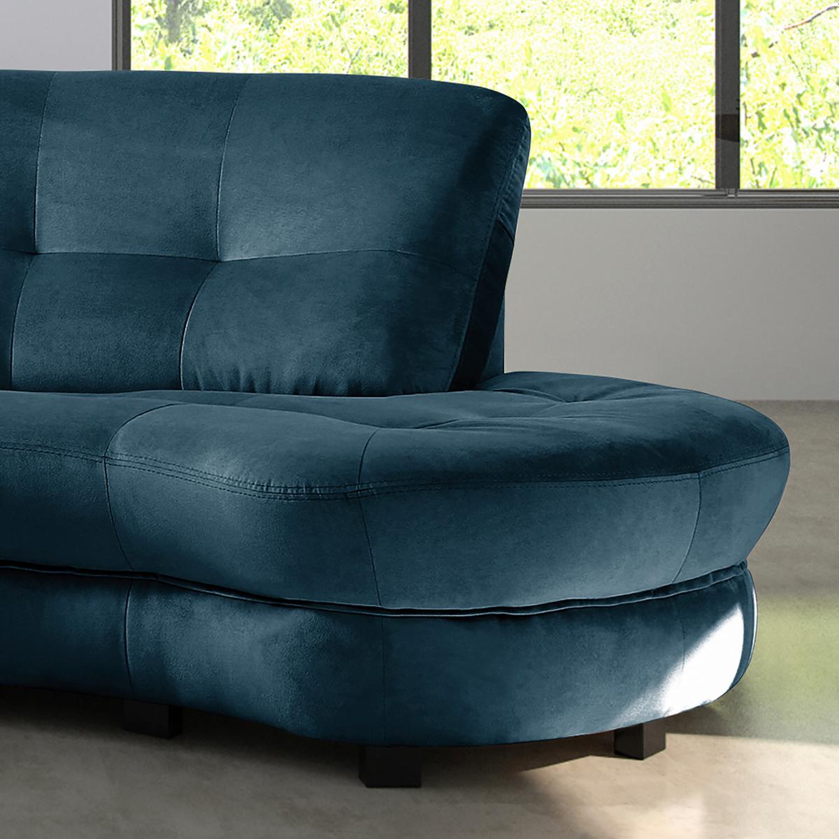 Ecksofa Bretania Dunkelblau S: 300x113 cm - Schwarz/Dunkelblau, Design, Textil (300/113cm) - Livetastic