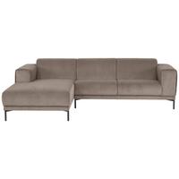 Ecksofa Erno Taupe S: 262 cm - Taupe/Schwarz, Design, Textil (262/183cm) - MID.YOU