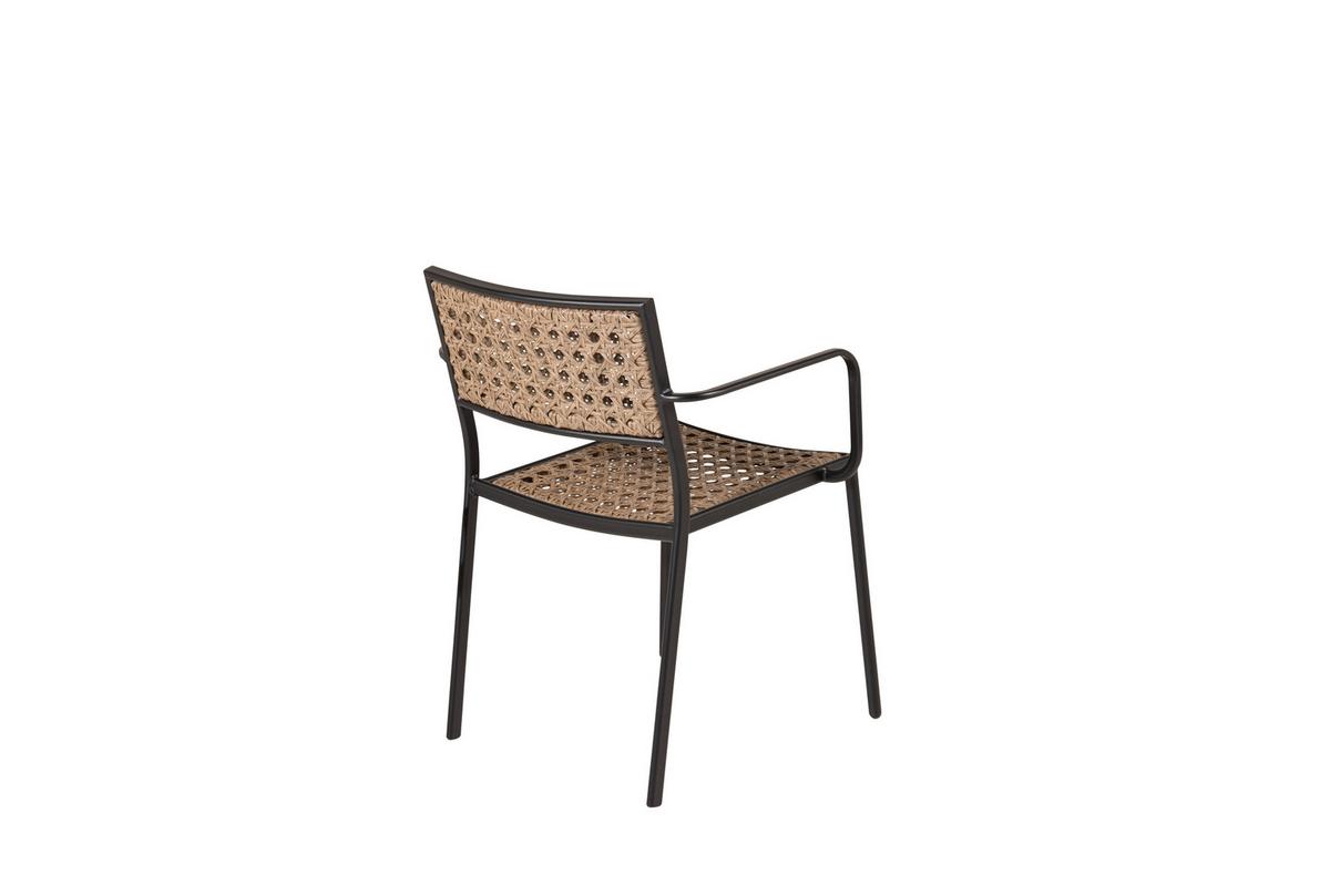 Gartenstuhl-Set Paola Metall, Kunststoff - Schwarz, KONVENTIONELL, Kunststoff/Metall (56/80/59cm) - Gardenson