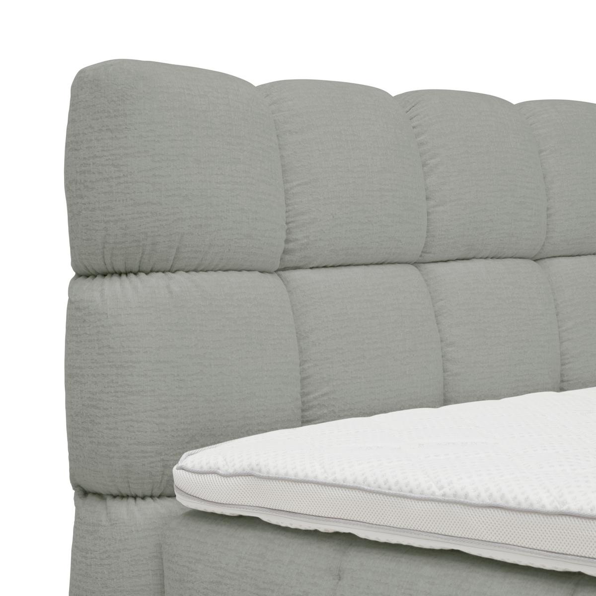 Boxspring postel BUBBLE BOX 180/200 cm, šedá - šedá/černá, Konvenční, kov/dřevo (180/200cm) - Premium Living
