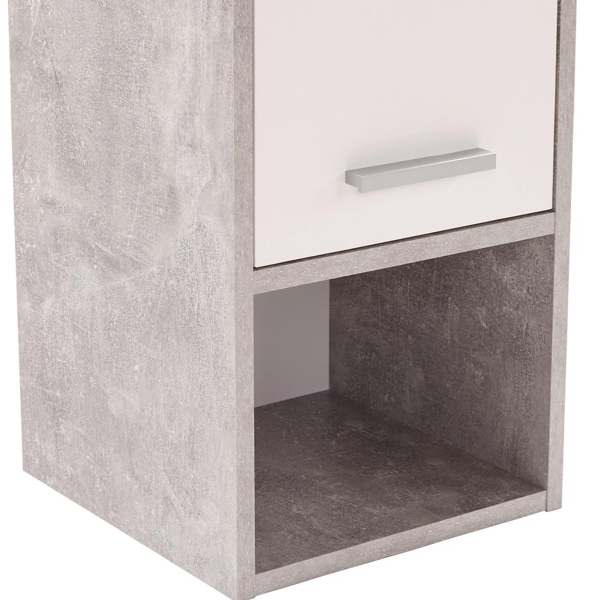 Hängeschrank Attack B: 32cm, Betonoptik/weiß - Hellgrau/Weiß, MODERN, Holzwerkstoff (32/68/28cm)
