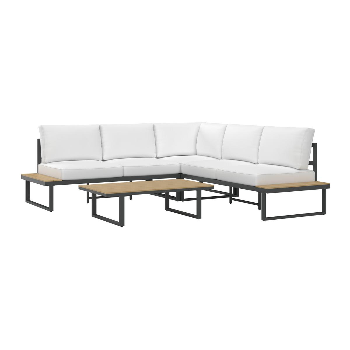 TERASOVÁ SEDACÍ SOUPRAVA ARIANNA - černá/krémová, Moderní, kov/textil (228cm) - Bessagi Garden