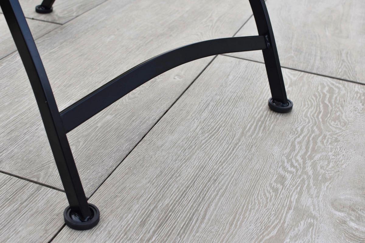 Gartentischgruppe 3tlg. Set - Graphitfarben/Naturfarben, KONVENTIONELL, Holz/Metall - Gardenson