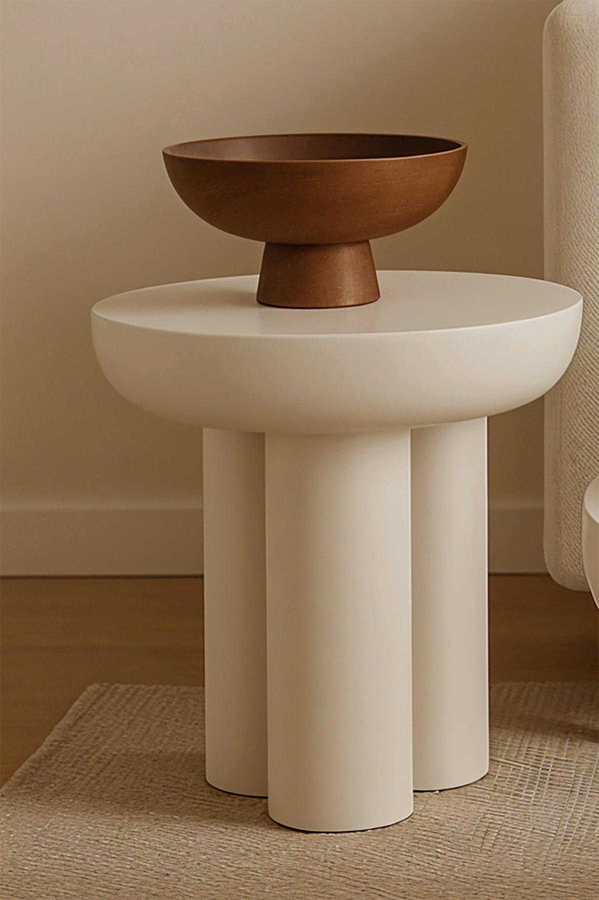 Beistelltisch Weiß B: 50 cm - Weiß, Design, Holzwerkstoff/Stein (50/50/47cm) - MID.YOU