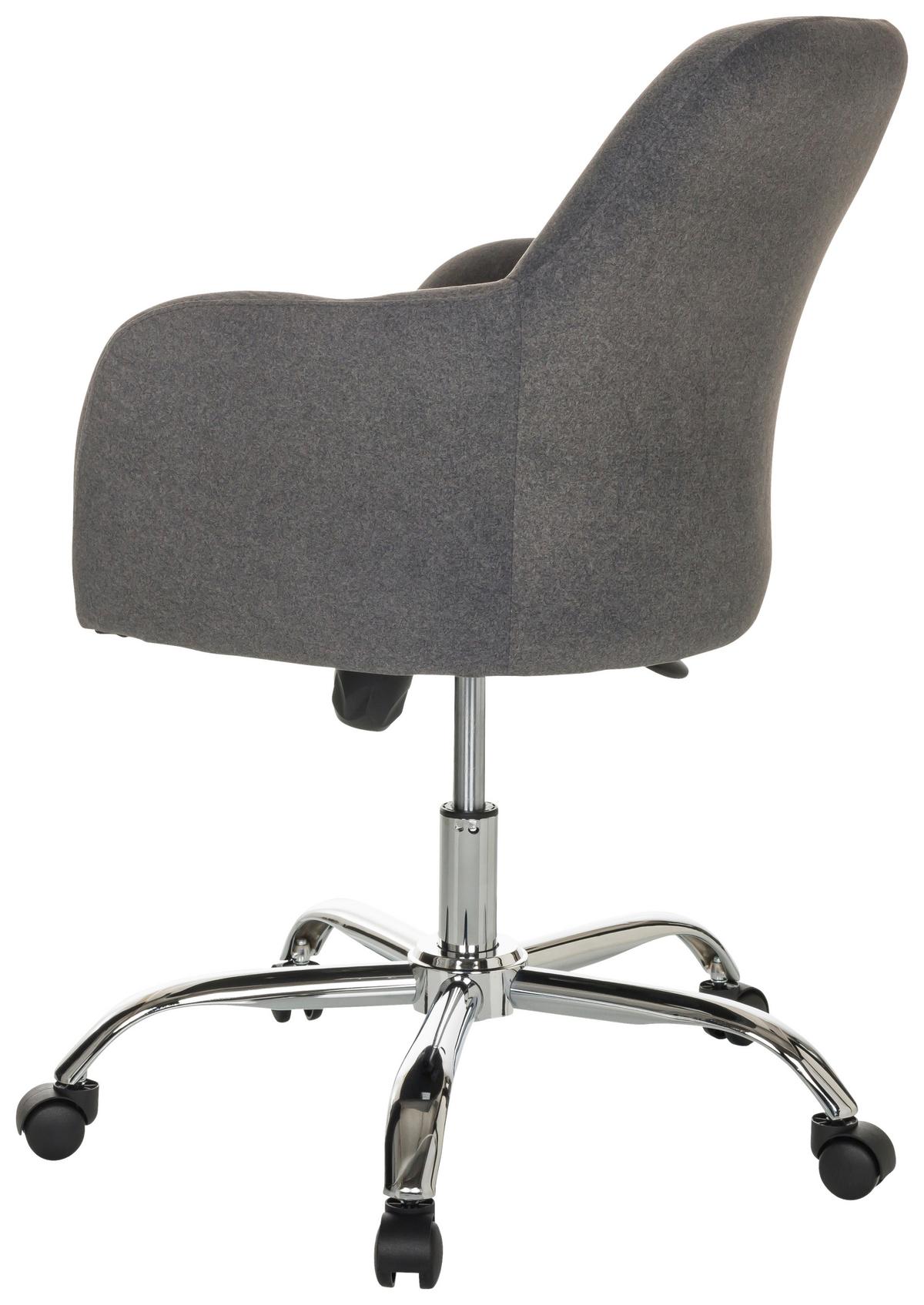 Drehstuhl Solao 300 - Dunkelgrau/Silberfarben, Basics, Kunststoff/Textil (68/85-94/68cm) - MID.YOU