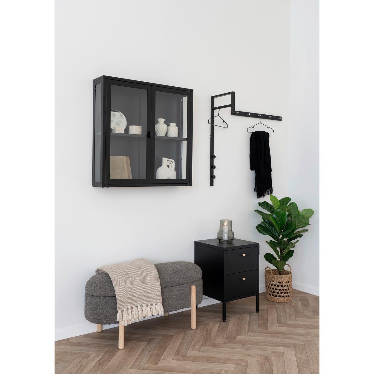 Garderobenpaneel Trento Schwarz B: 3 cm - Schwarz, Design, Metall (3/82/30cm)