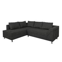 Ecksofa Bern Schwarz 200x267 cm - Chromfarben/Schwarz, Design, Holzwerkstoff/Textil (200/267cm) - P & B