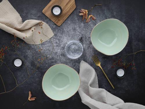 Schale 19668 Bas. Bio Salbei, Poke - Salbeigrün, Trend, Keramik - Creatable