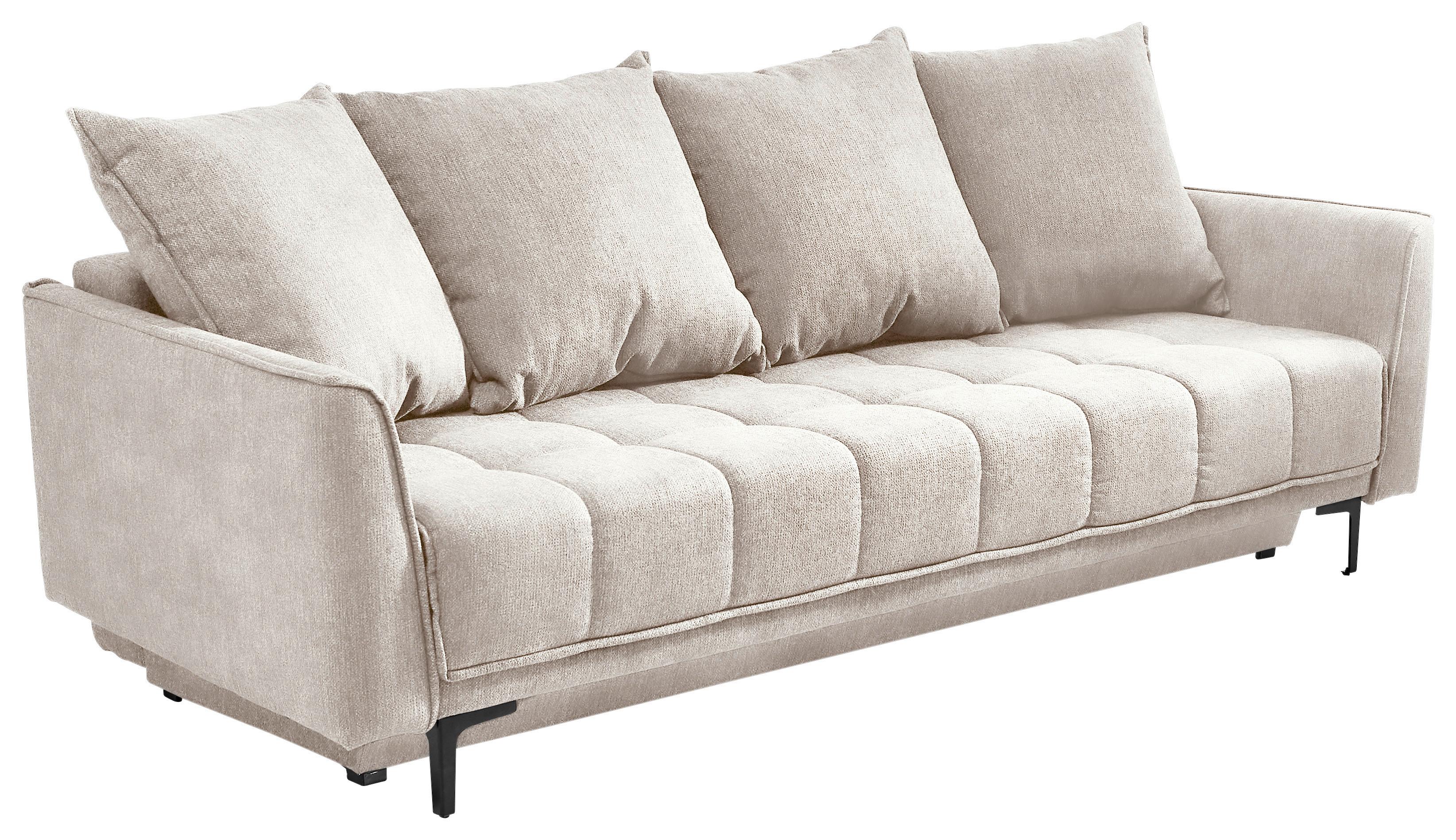 Schlafsofa Level - Beige/Schwarz, Design, Textil (235/70/108cm) - Livetastic