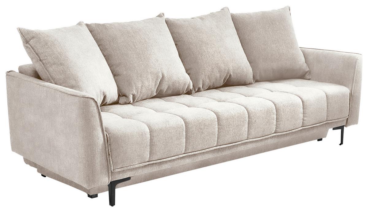Schlafsofa Level - Beige/Schwarz, Design, Textil (235/70/108cm) - Livetastic
