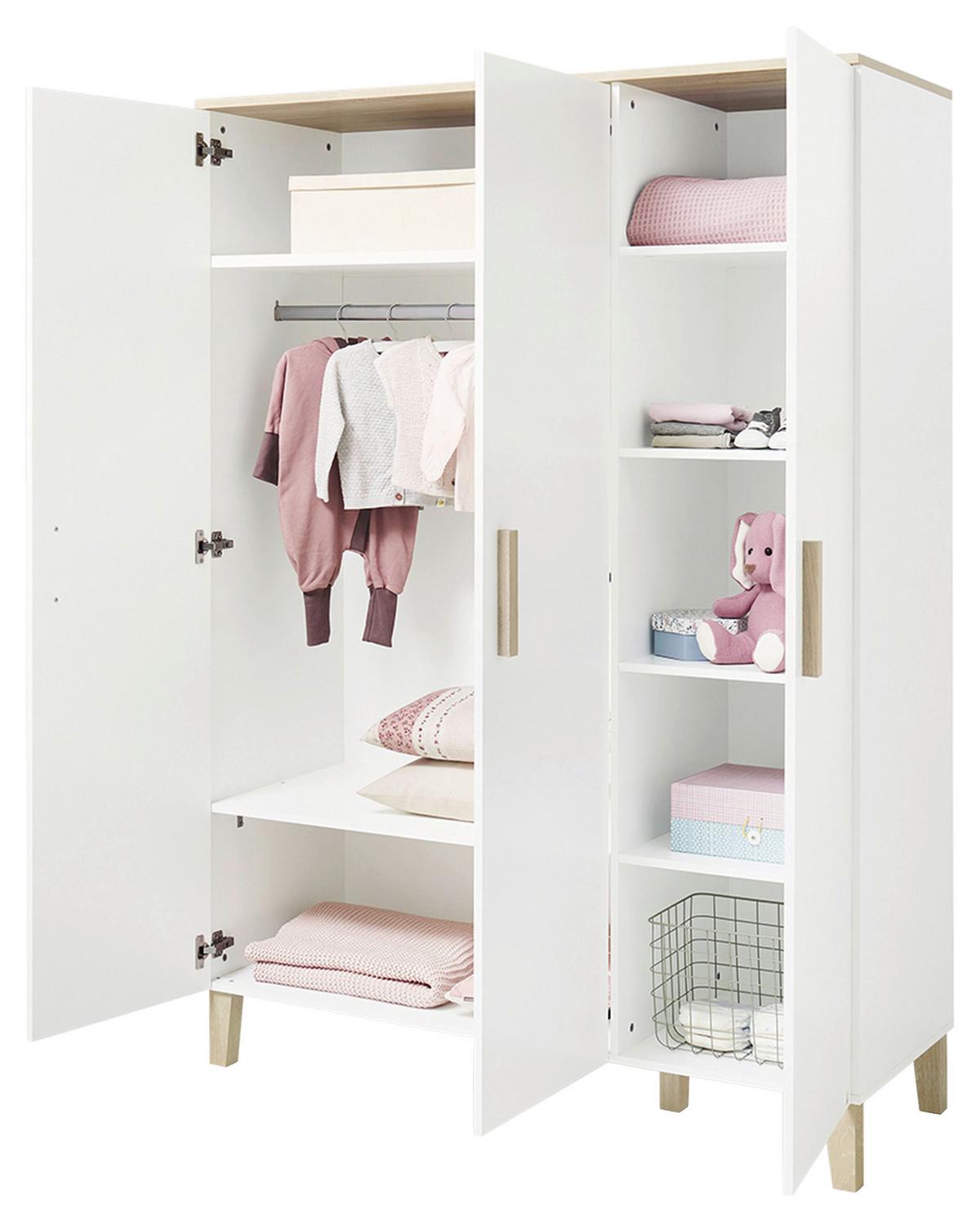 Babyzimmer 100032bg Lumi - Eichefarben/Weiß, Design, Holzwerkstoff - Pinolino