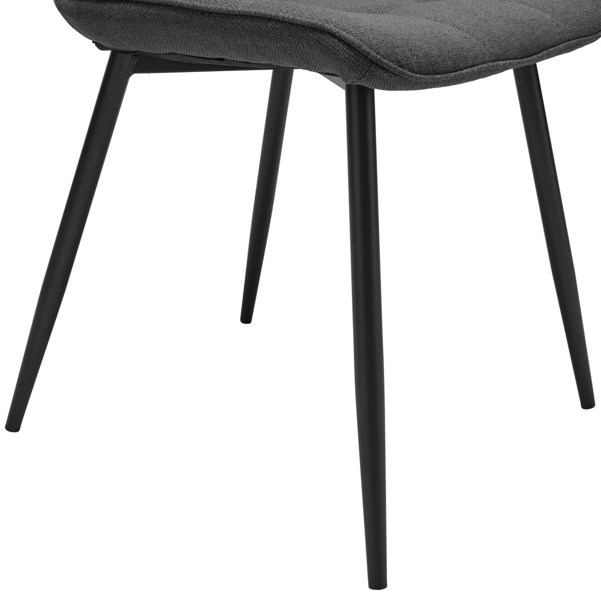 Stuhl Leana - Dunkelgrau/Schwarz, LIFESTYLE, Holz/Textil (47/82/59cm) - Livetastic