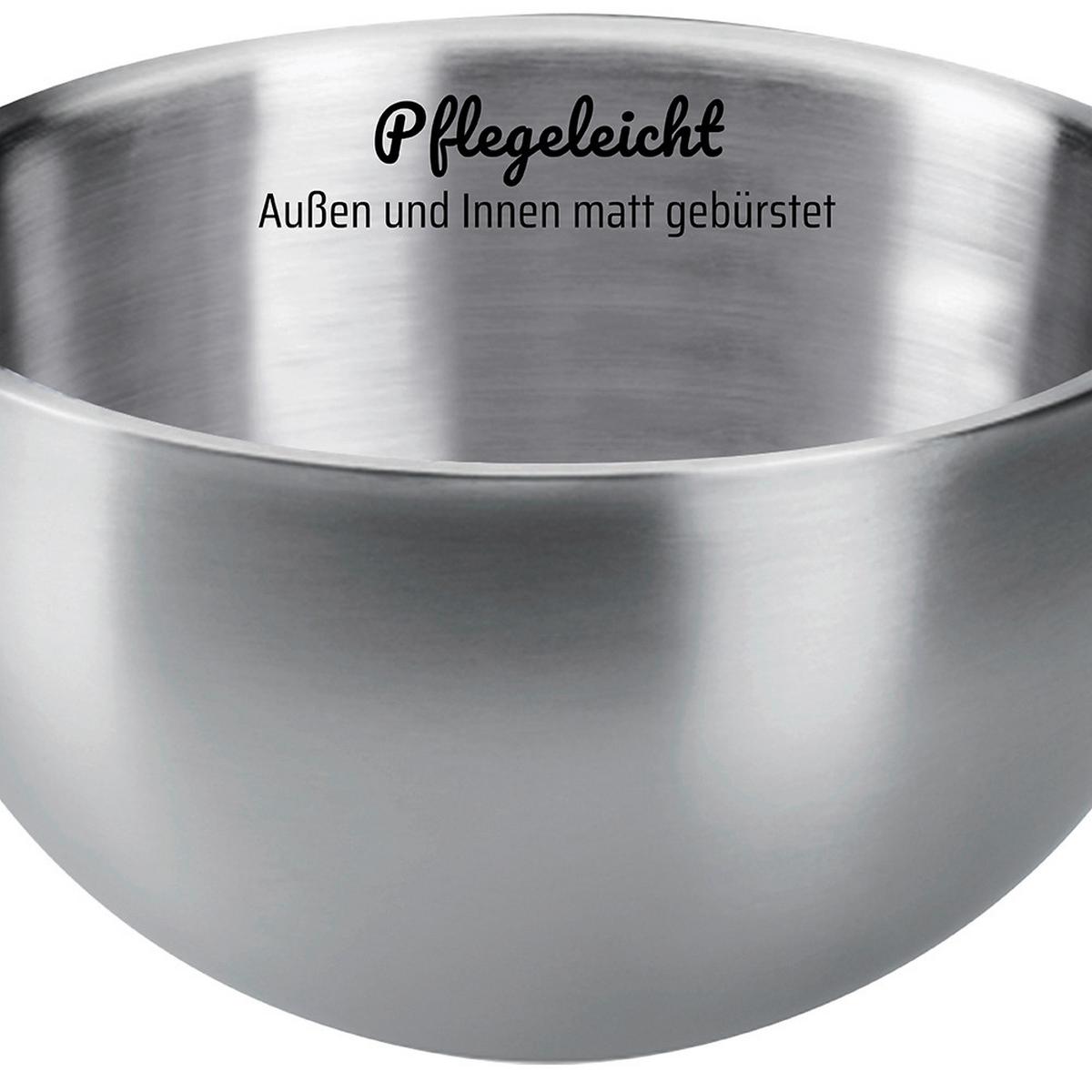 Schüsselset 3tlg. Edelstahl, 1,3l, 2,5l, 4,2l - Edelstahlfarben, Basics, Metall - GSW